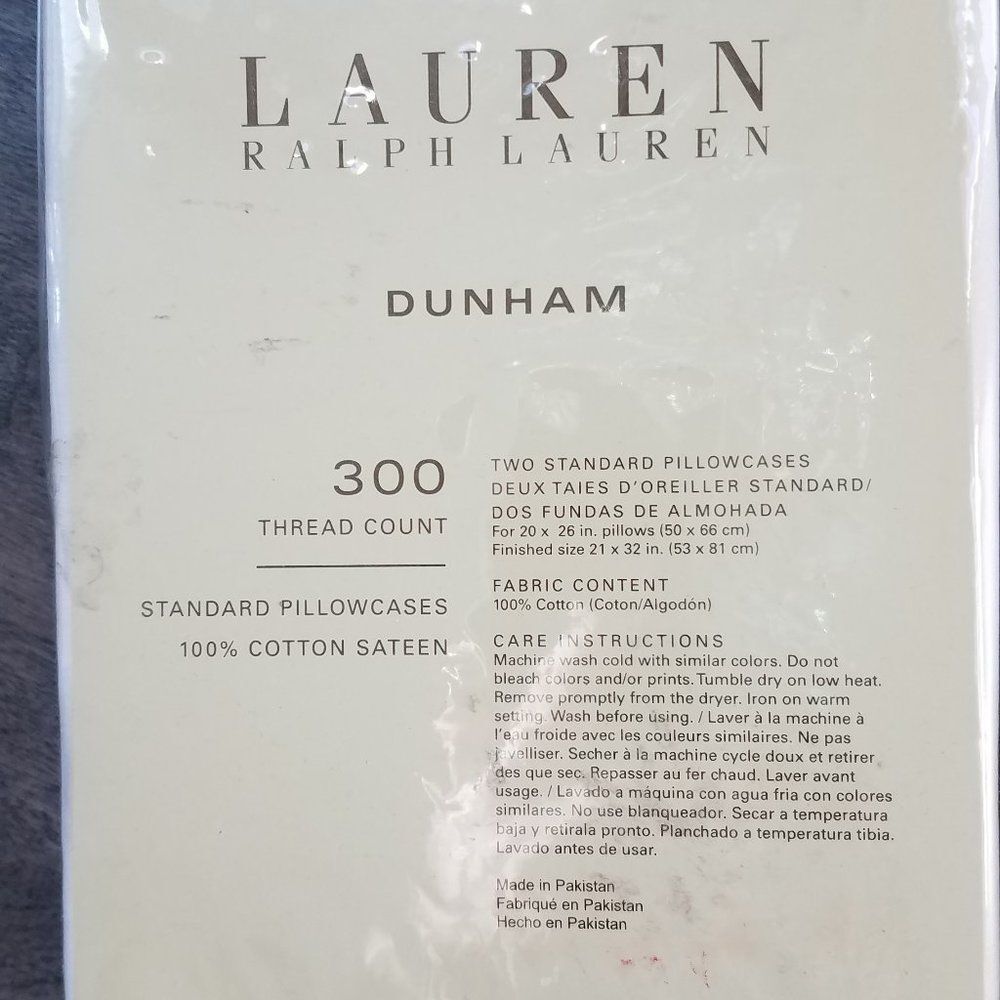 DUNHAM SATEEN  2 standard Pillowcases